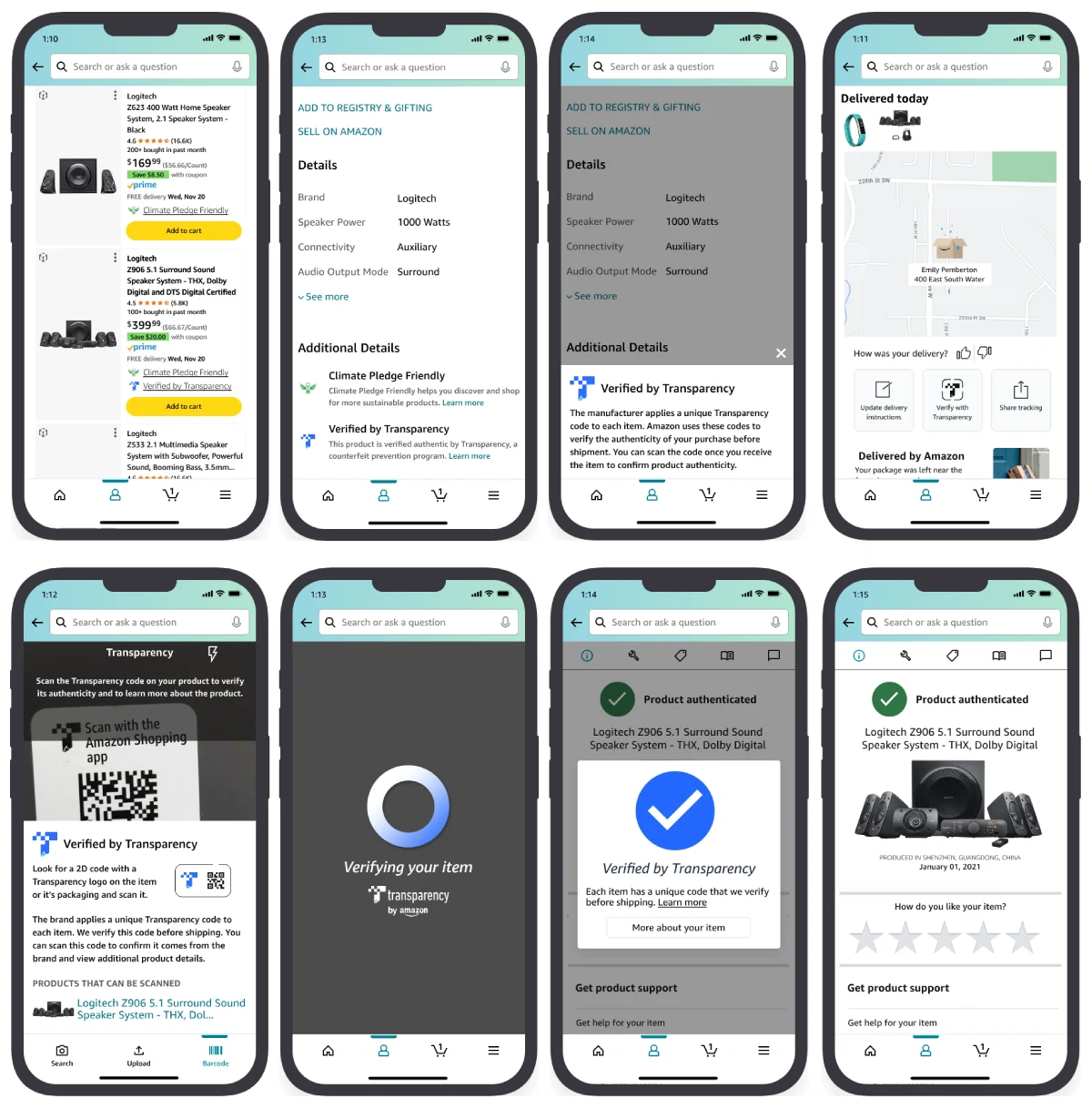 Final Amazon Transparency screen designs