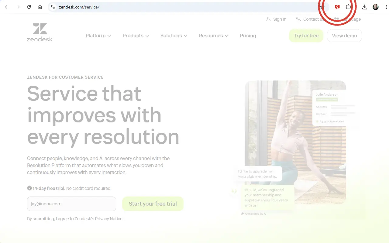 Hide AI Chatbots browser extension screenshot